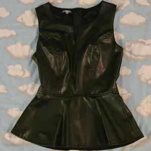 Faux leather top